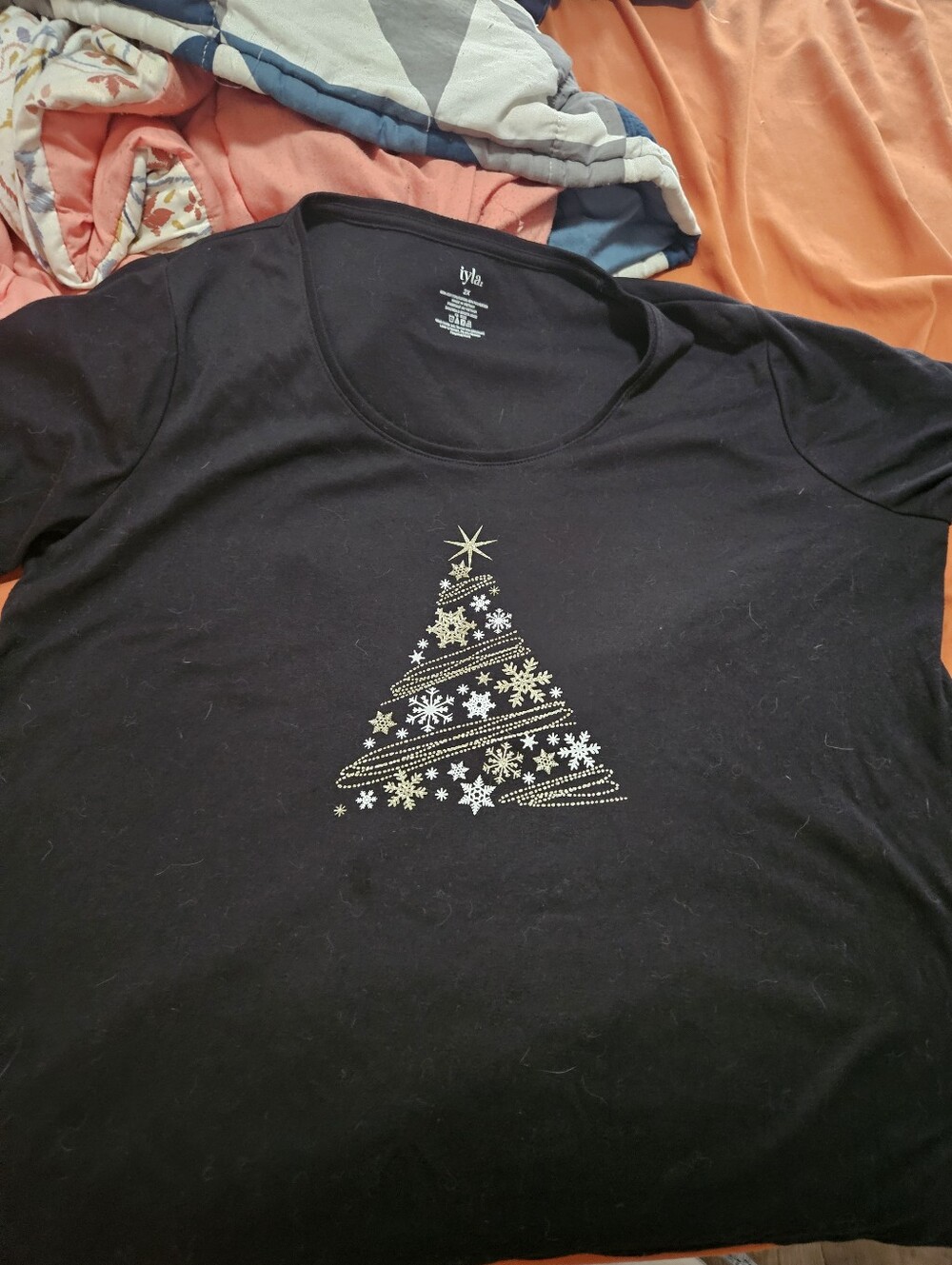 Black Sparkly Holiday Tree Graphic Tee
